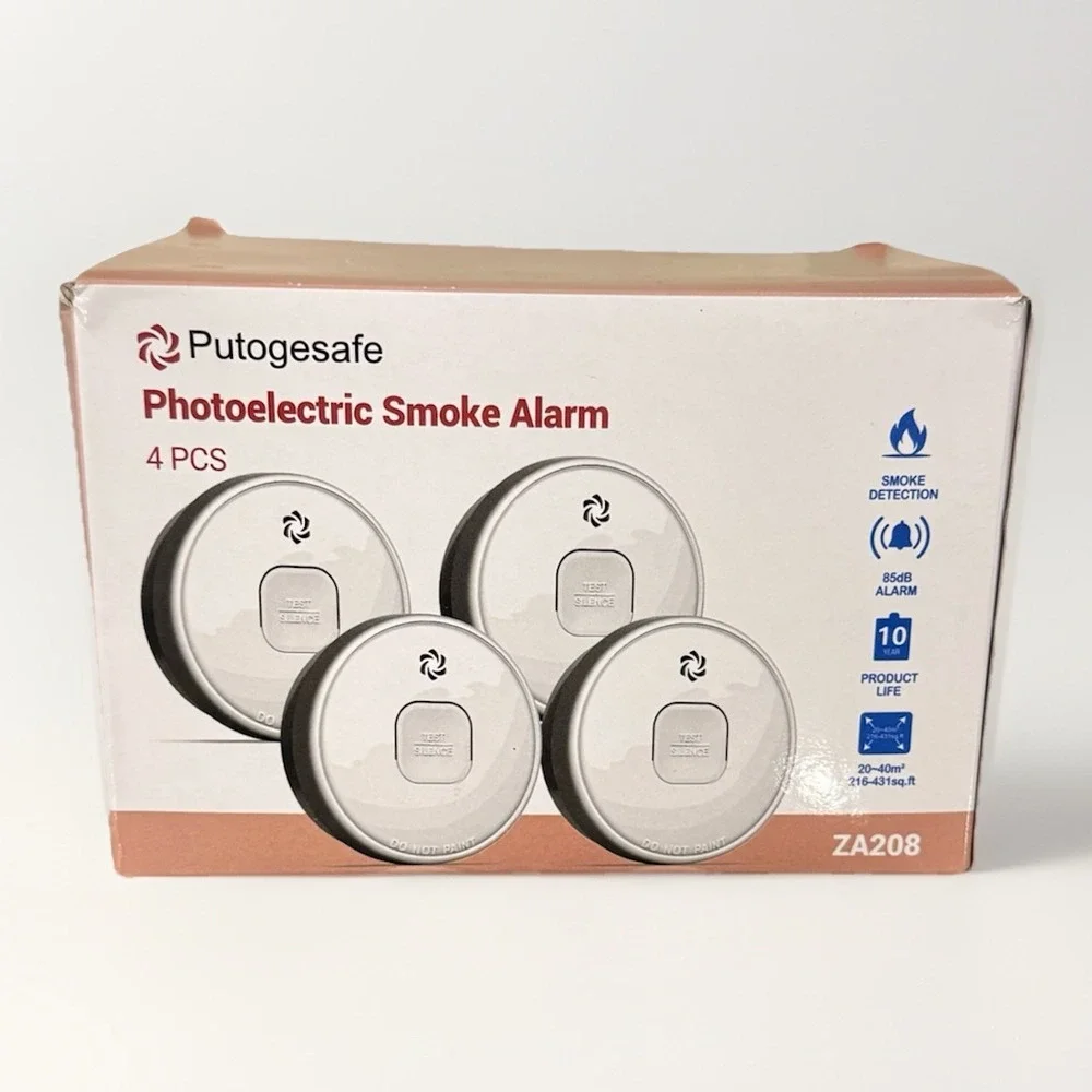 Putogesafe Photoelectric Smoke Alarms 4-pack New Open‎ Box